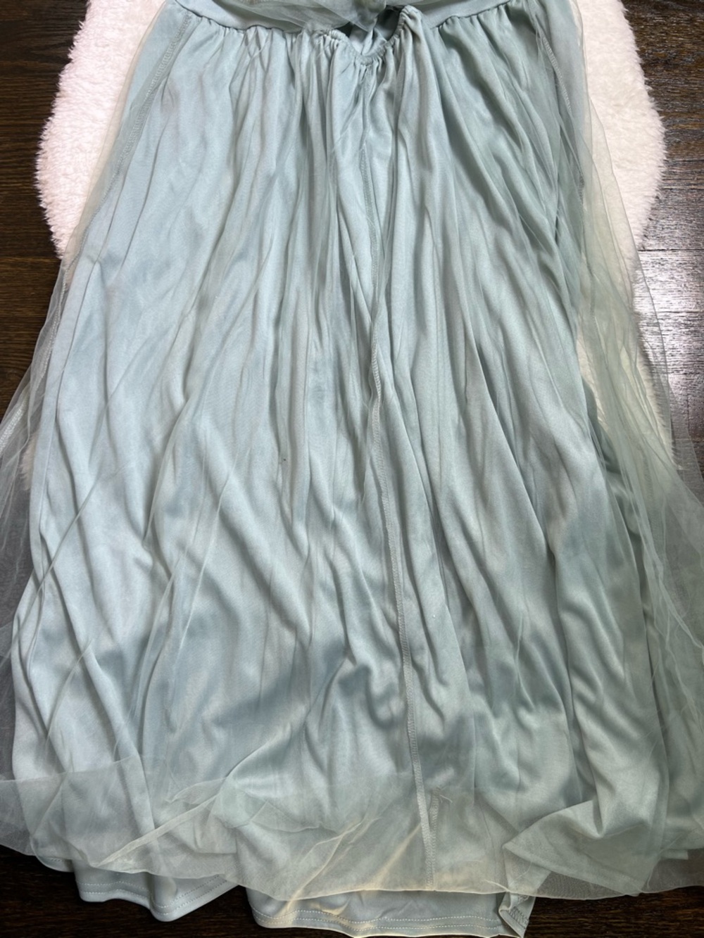 JardinVue Blue Chiffon Corset Lace-Up Midi Dress Large - Picture 12 of 16